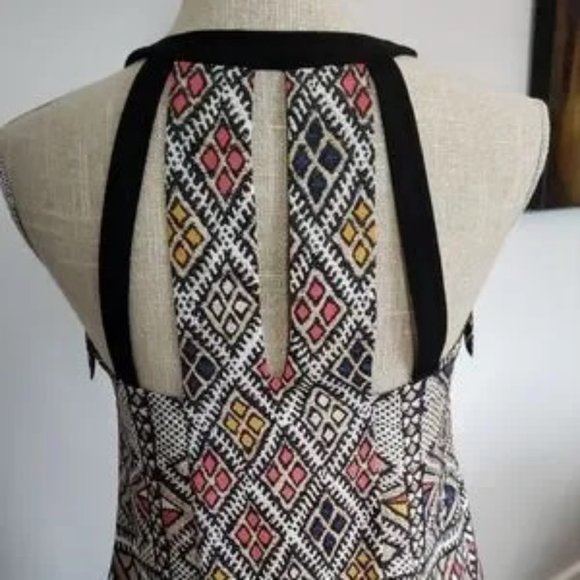 BCBGMaxAzria  BLACK STRAPS ASYMMETRICAL FLOWY CUT OUT TANK TOP - Picture 5 of 14